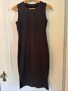 Prana Charcoal Sleeveless Midi Tank Dress